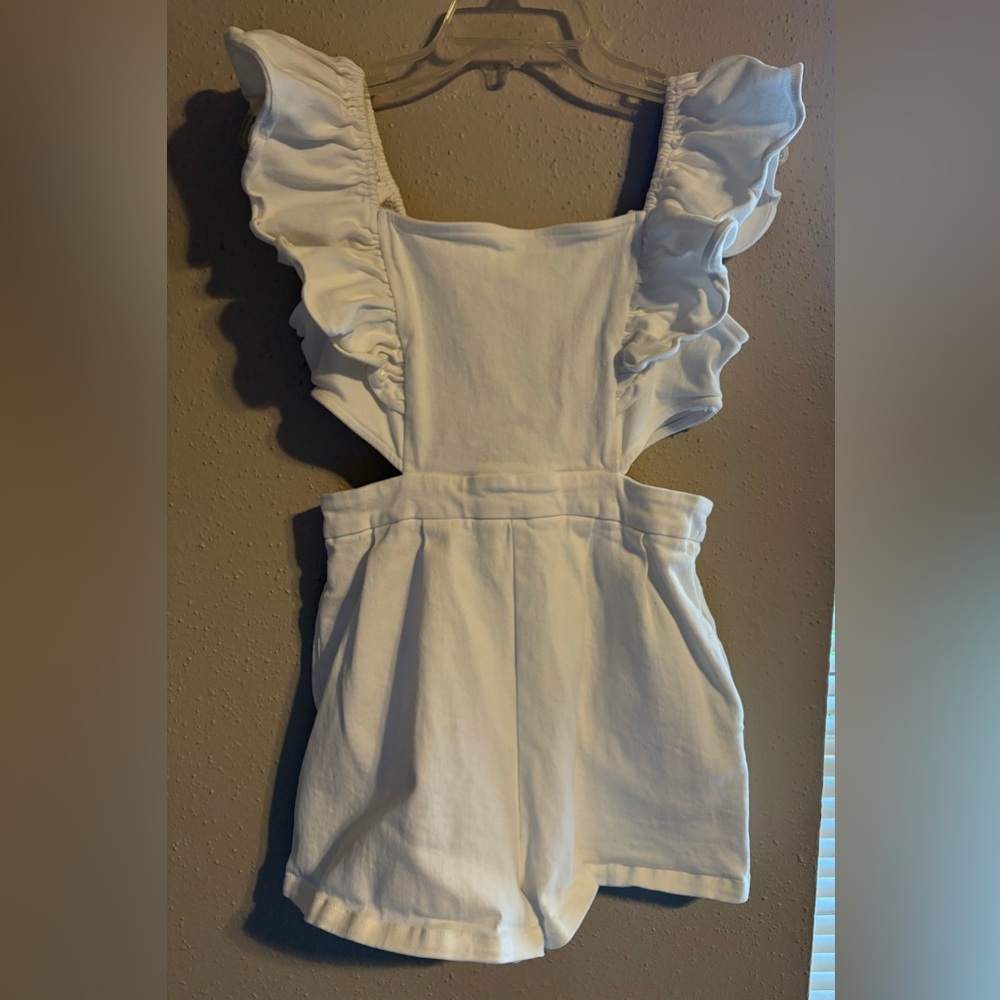 White Denim Romper by Flying Tomato - Size Large
